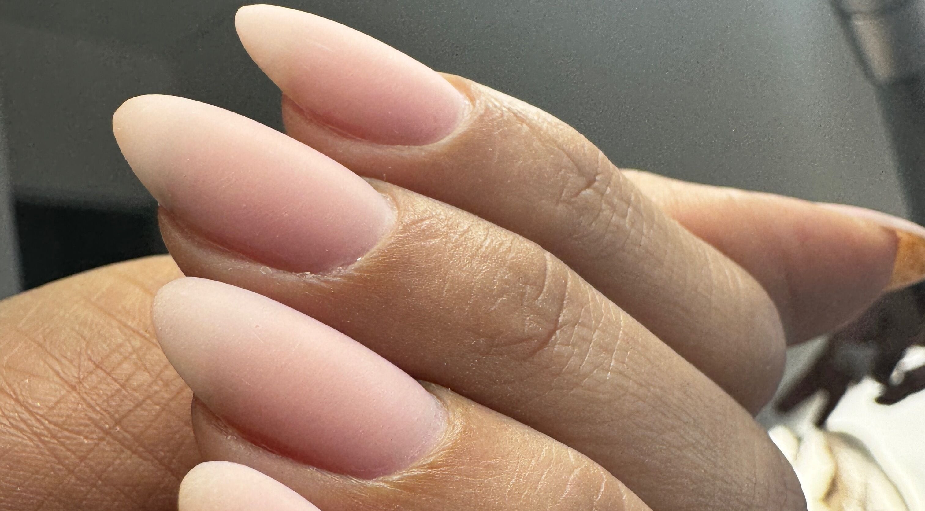 Elegant manicure at SaHaR(Pyrmont), Ultimo, New South Wales, AU showcasing perfect pink nails.