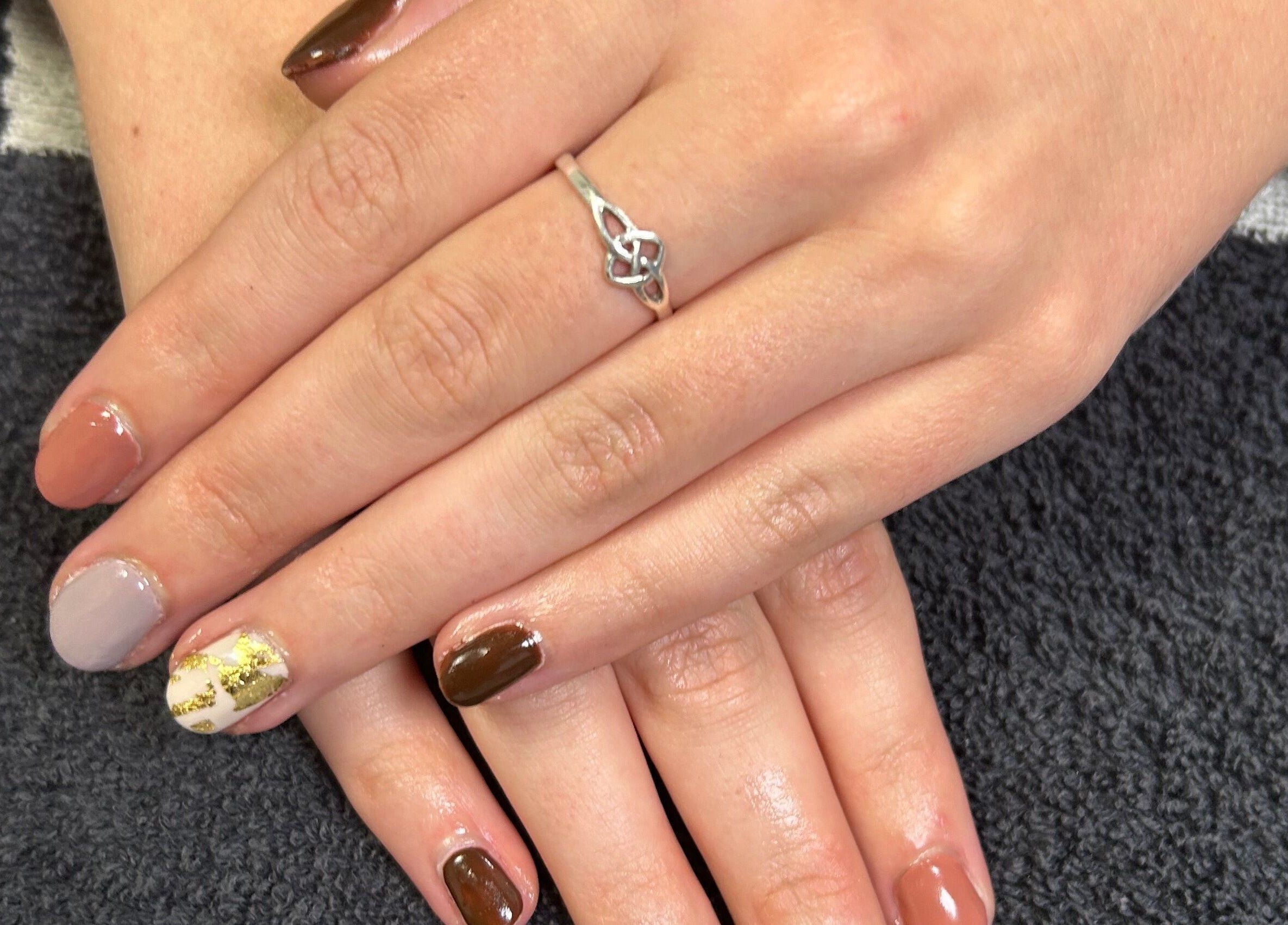 Beautiful manicured nails at R and R Tranquility, Aberdeen, Scotland, GB.