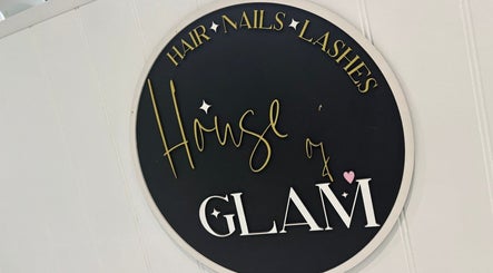 Elegant signage for House of Glam Wickersley in Bramley, England, GB, offering hair, nails, and lash services.