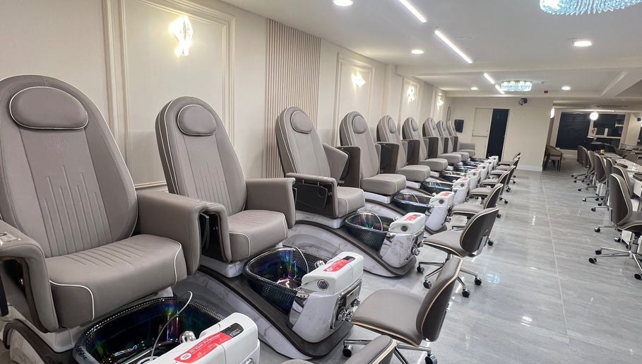 Modern pedicure chairs at BLANC Nail Spa Beauty, Wexford, County Wexford, IE, offering stylish relaxation.