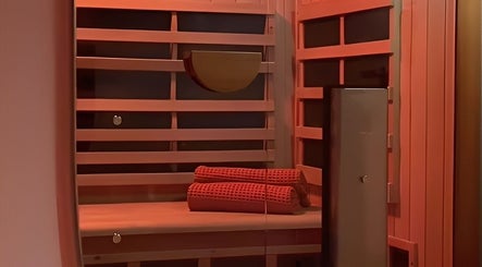 Luxurious infrared sauna at Studio Sweat, Auckland, NZ, offering relaxation and rejuvenation.