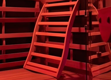 Luxurious infrared sauna at Studio Sweat, Auckland, NZ offering relaxation and wellness benefits.
