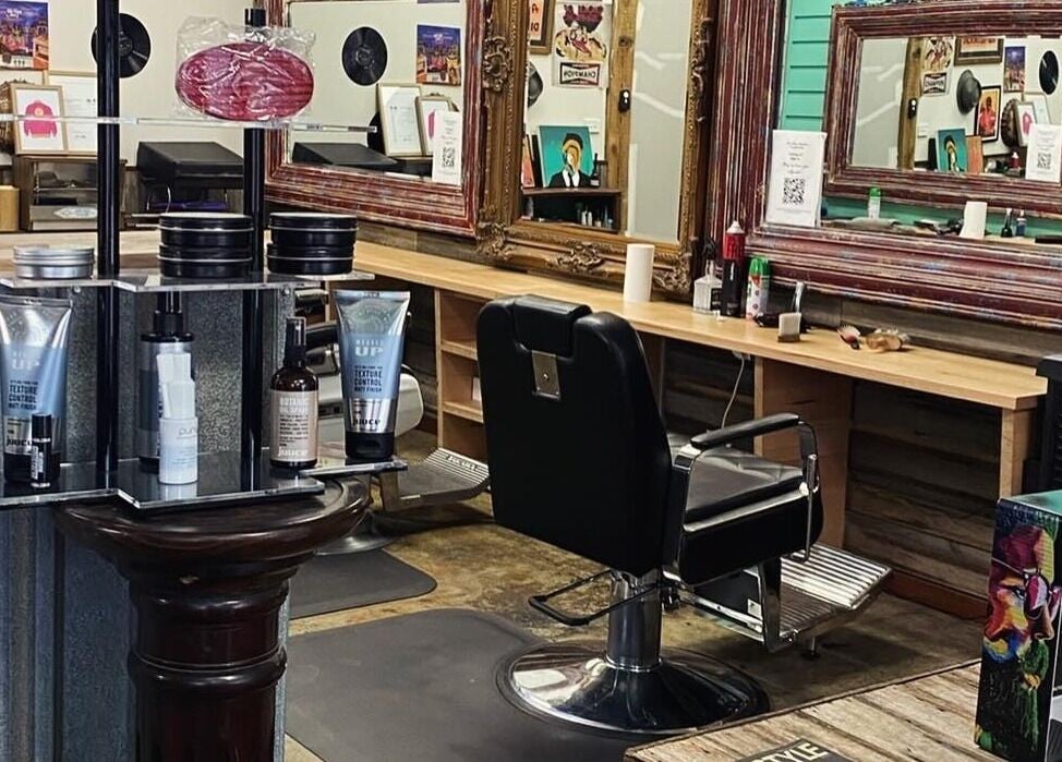 The Alley Barber Frankston interior showcasing stylish barber chair and grooming products in Frankston, VIC, AU.