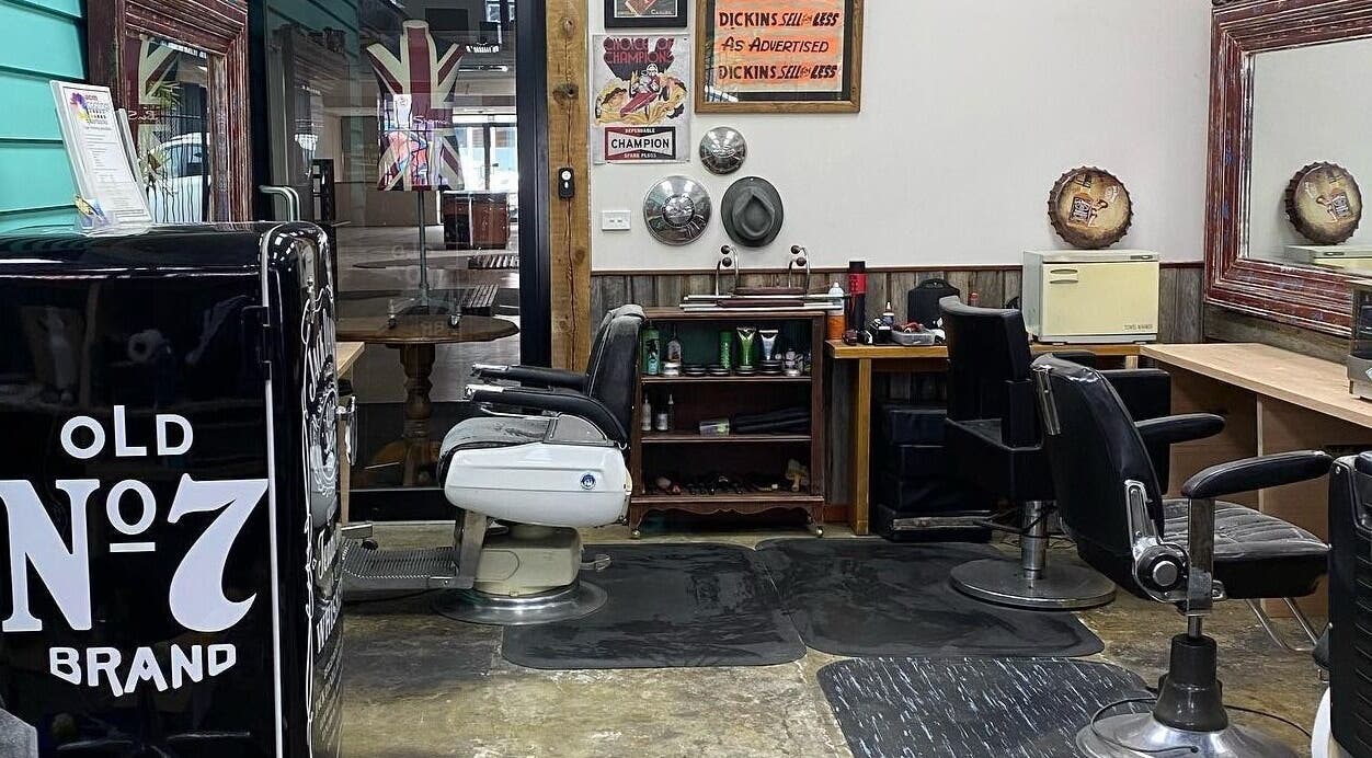 Chic interior of The Alley Barber Frankston in Frankston, VIC, AU with vintage decor and barber chairs.