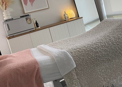 Cozy treatment room at Pure Bliss Skin Body and Beauty in Kinross, Western Australia, AU promotes relaxation.