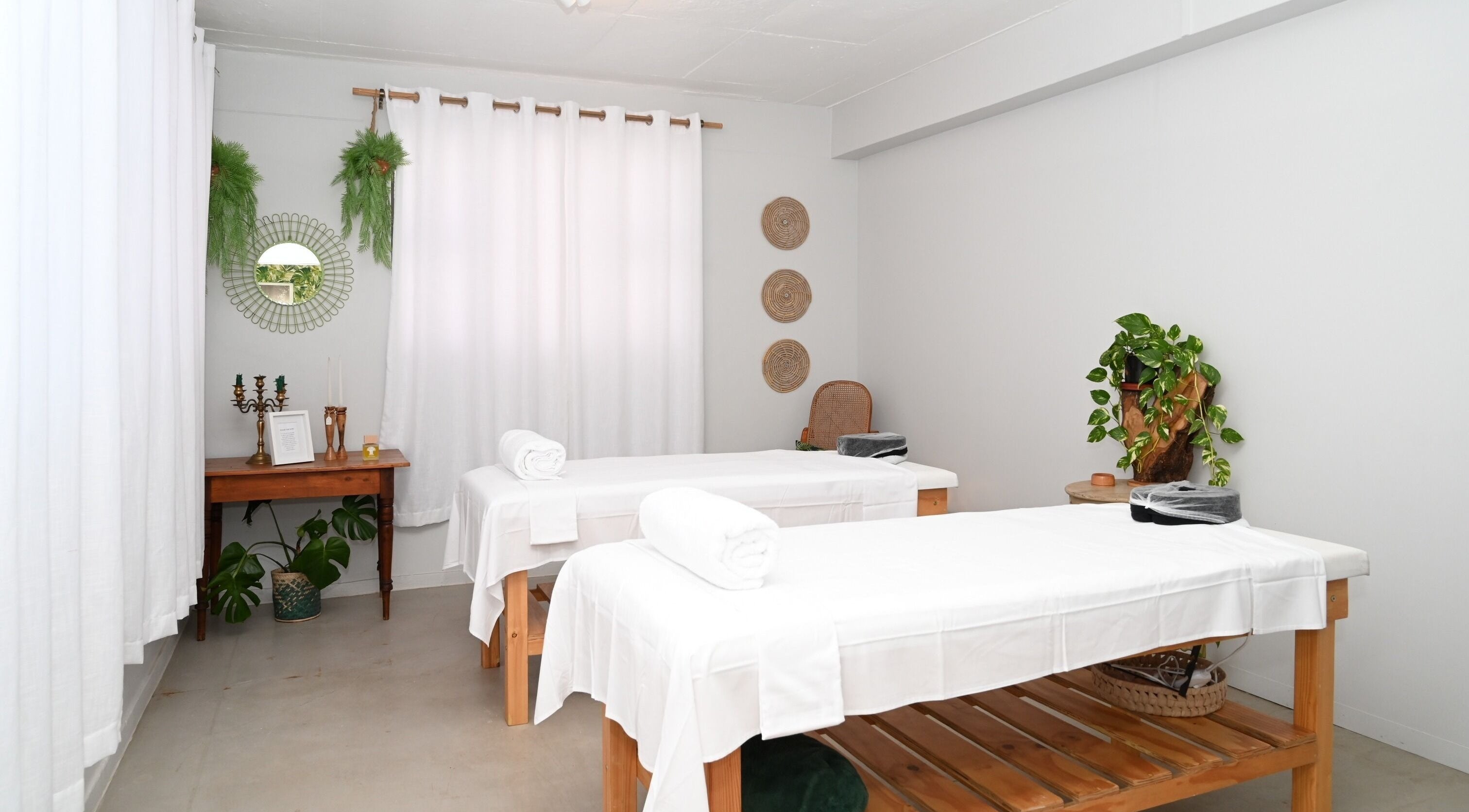 Relaxing massage tables at Sunbird Spa at the Durban Country Club, Durban, Kwazulu-natal, ZA.