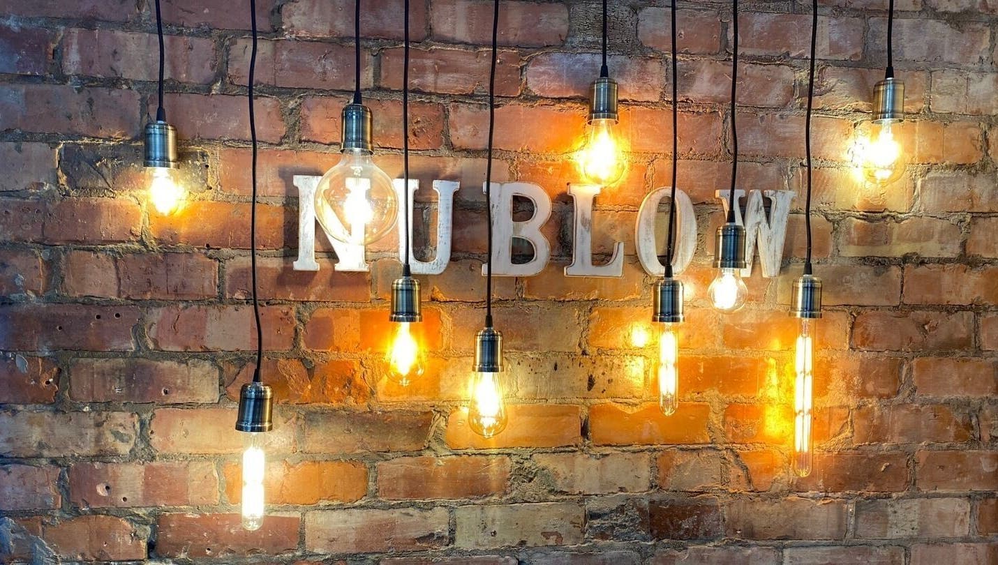 Vintage light bulbs at Nublow Ltd, Thornton-cleveleys, England, GB, creating a warm, rustic ambiance.