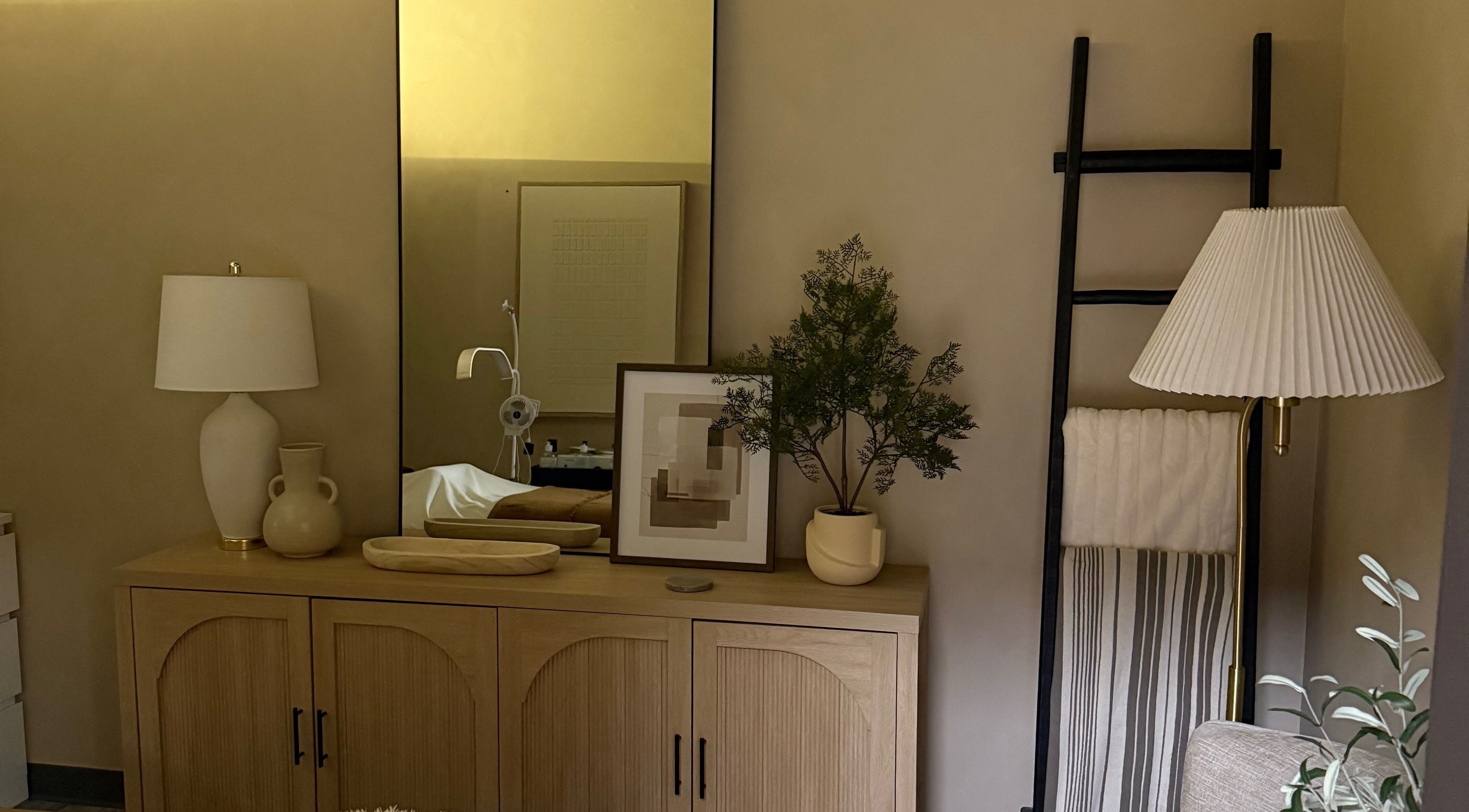 Elegant decor and soothing ambiance at Gloss Spa, Lenexa, Kansas, US, enhancing relaxation and wellness.