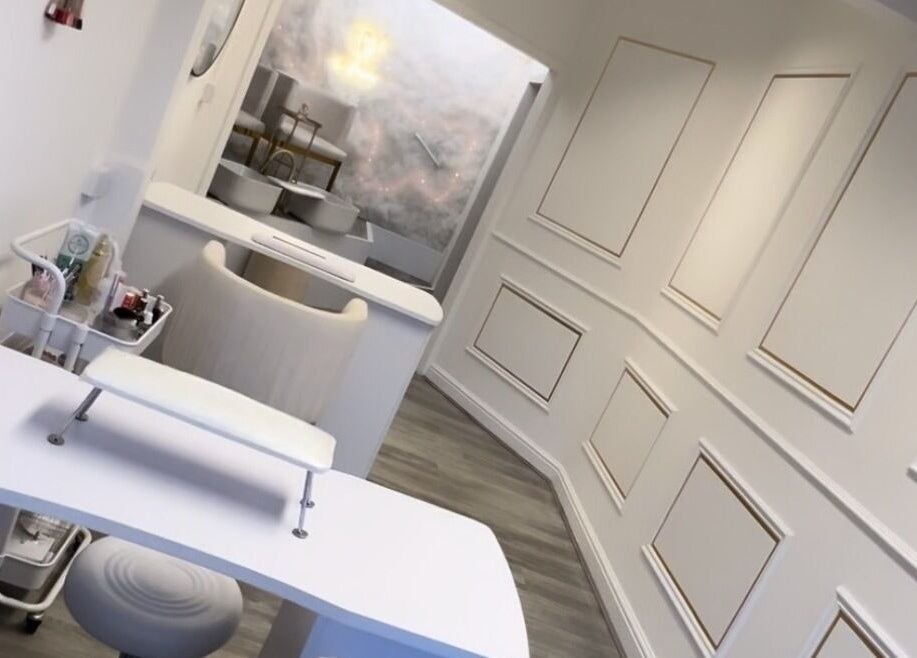 Chic and modern interior of Dose of Beauty, Westcliff-On-Sea, GB showcasing clean lines and elegant design.