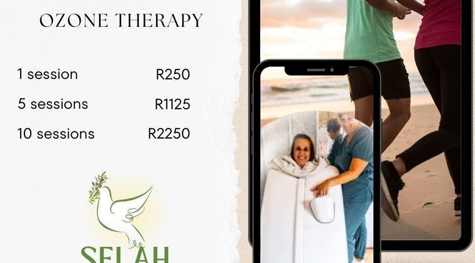 Ozone therapy sessions at Selah Healing Hub, Cape Town, Western Cape, ZA. Pricing details showcased.