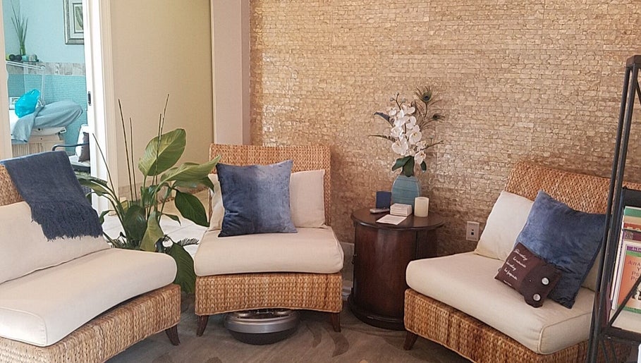 Comfortable lounge chairs at The Compass Spa Therapy & Wellbeing in Tampa, Florida, US, exude relaxation.