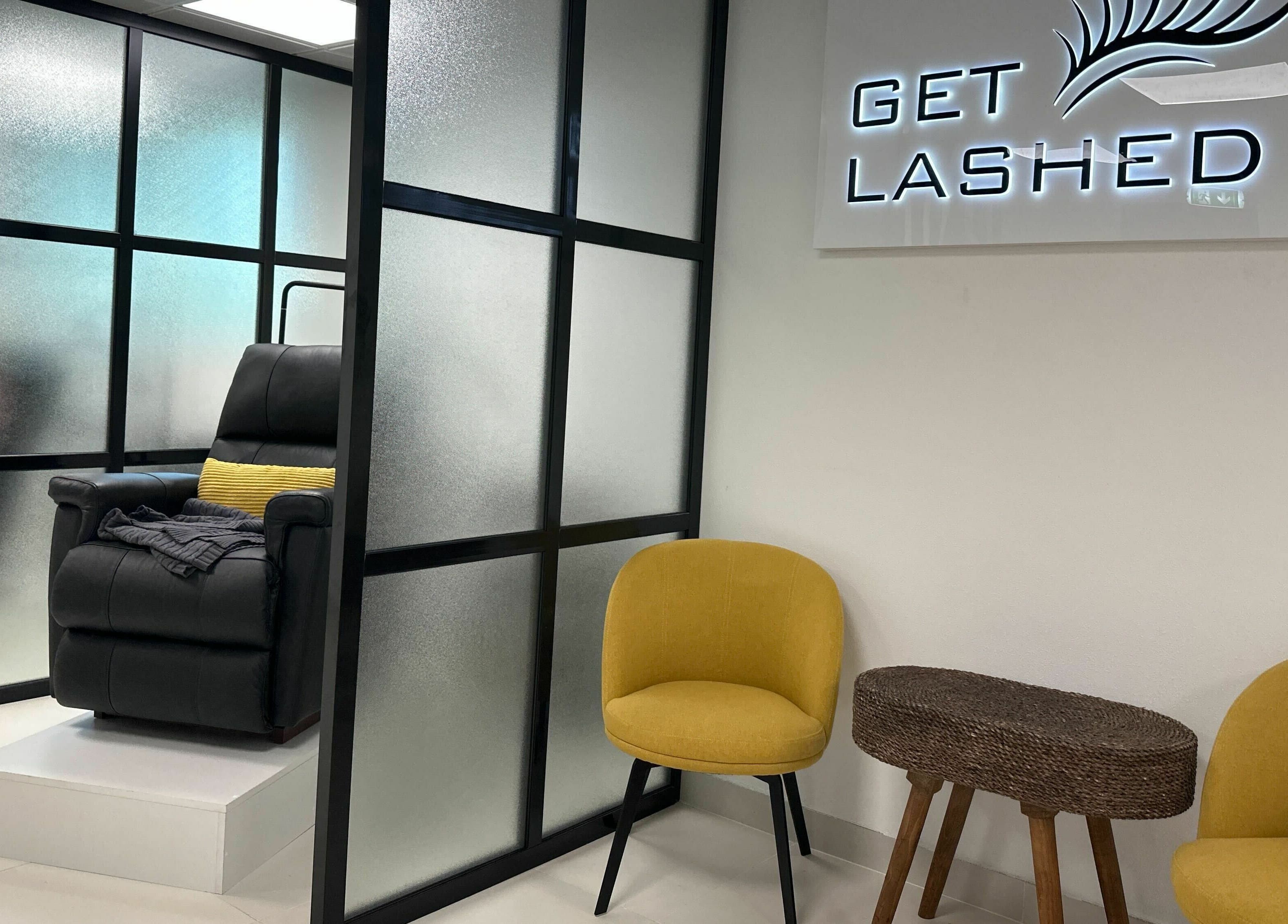 Luxurious seating at Get Lashed Beauty Lounge, Abu Dhabi. Experience elegance and comfort in Abu Dhabi, AE.