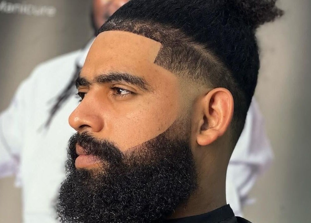 Close-up of a stylish beard trim at Georgekutz Hair Studio, Seeb, Muscat Governorate, OM.