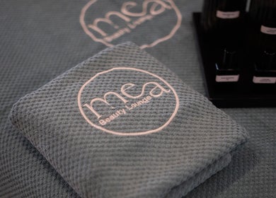 mea Beauty Lounge towels on display at Jumeirah Golf Estates in Dubai, Dubai, AE.