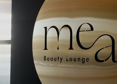 Elegant sign of mea Beauty Lounge - Jumeirah Golf Estates, Dubai, Dubai, AE, featuring modern design.