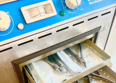 Sterilization equipment at Nica Beauty on Hong Kong Island, HK, ensuring hygienic beauty tools.
