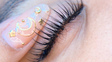 Close-up of elegant eyelash extensions at The Lashery KL, Petaling Jaya, Selangor, MY.