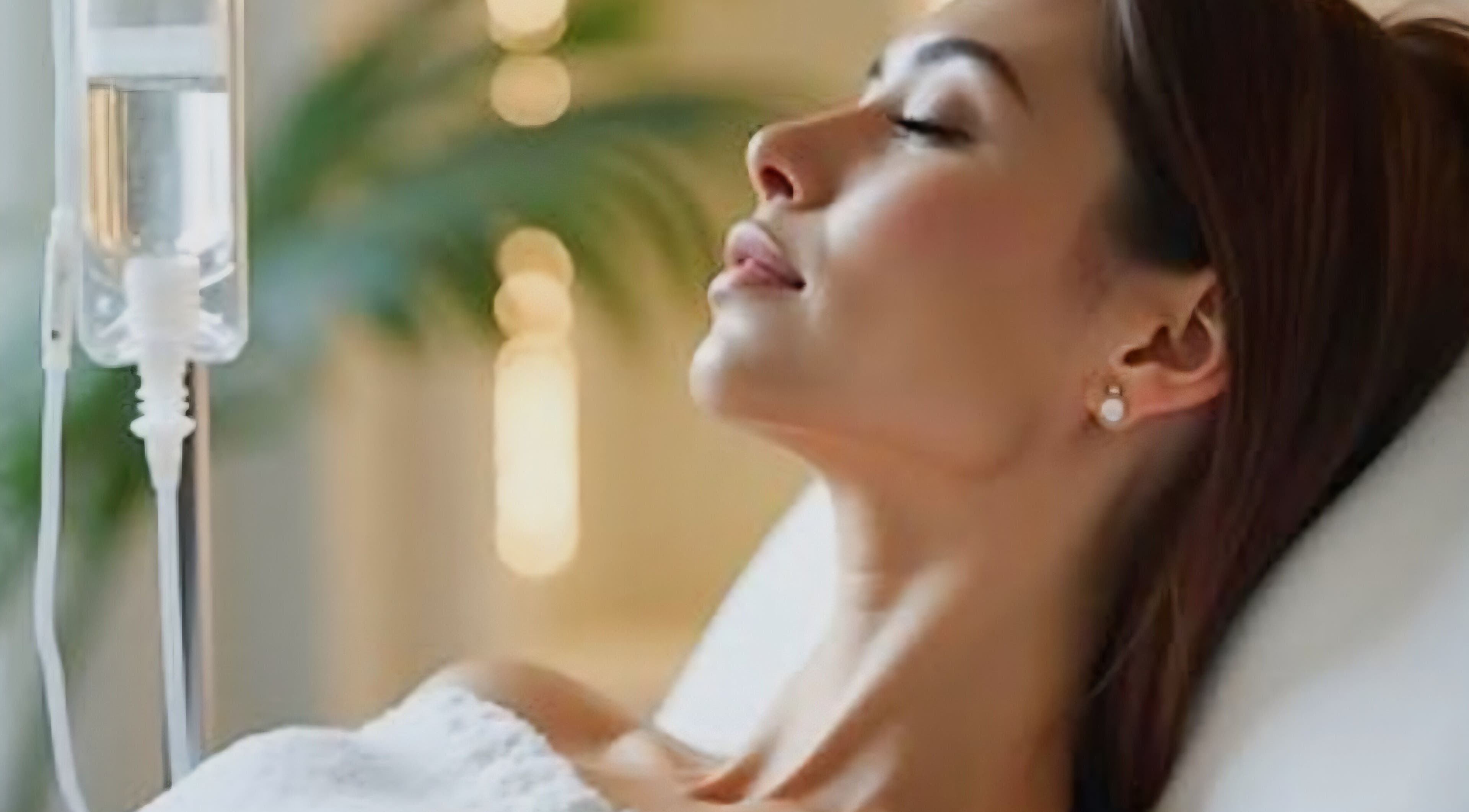 Relaxing woman receiving IV therapy at IV DRIP LOUNGE BY SHAR in Walthamcross, England, GB.