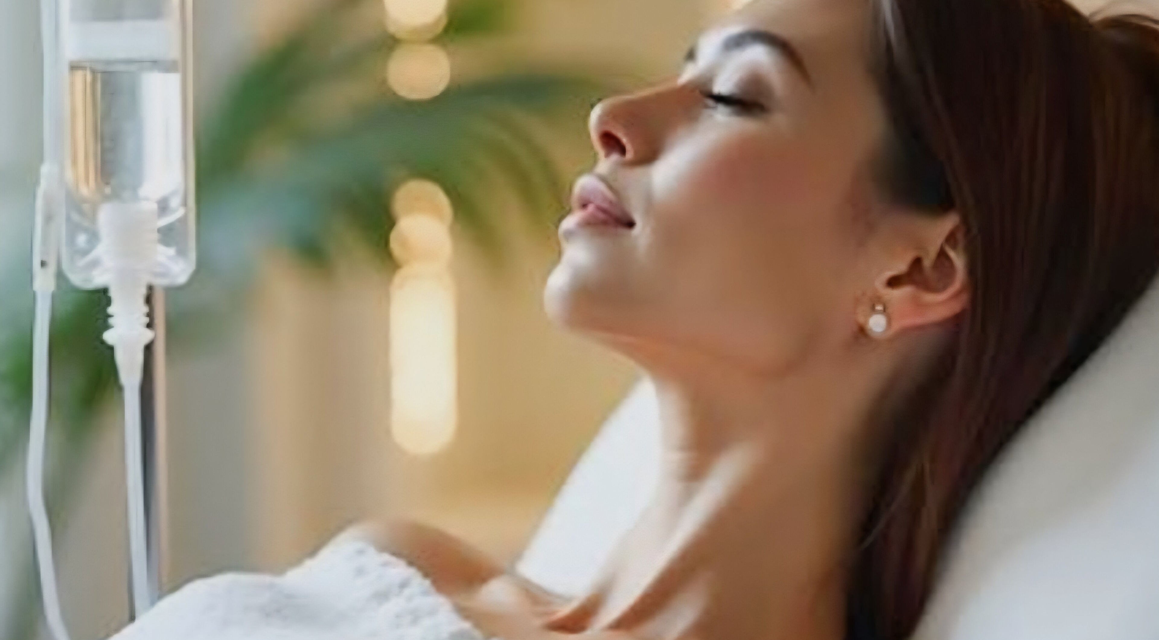 Relaxing woman receiving IV therapy at IV DRIP LOUNGE BY SHAR in Walthamcross, England, GB.