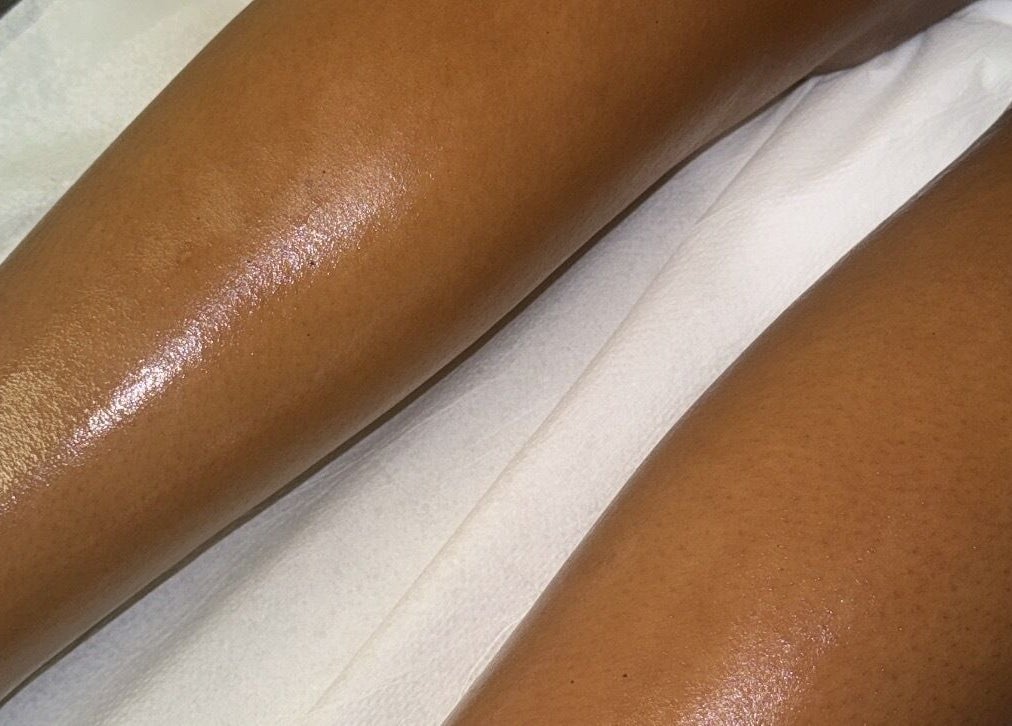 Smooth, glowing legs post-treatment at Skin & Beauty By Ells, Luton, England, GB.
