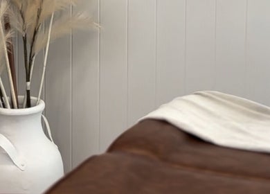 Elegant treatment room decor at The Lash Edit, Merrimac, Queensland, AU.
