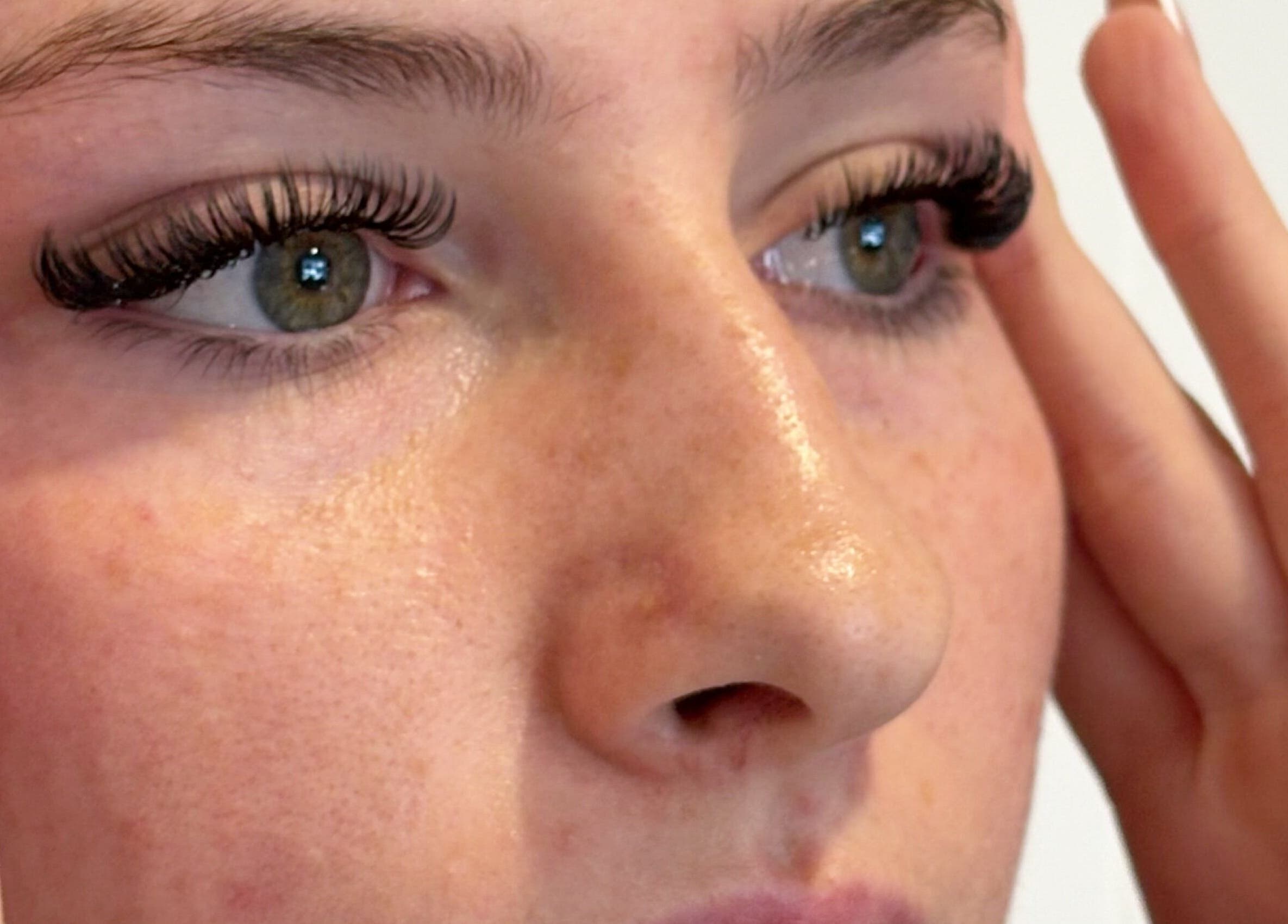 Close-up of expertly styled lashes at The Lash Edit, Merrimac, Queensland, AU.