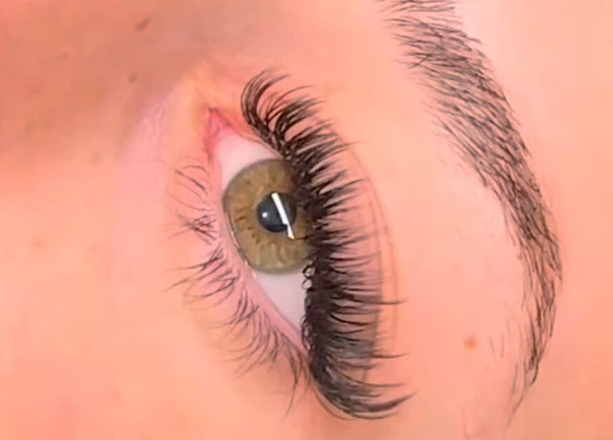 Close-up of eyelash extensions at The Lash Edit, Merrimac, Queensland, AU for stunning eye beauty.