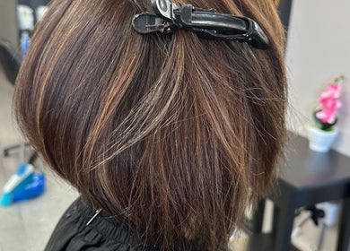 Styled bob haircut at Natnicha's Hair Care in Kallangur, Queensland, AU showcasing sleek modern design.