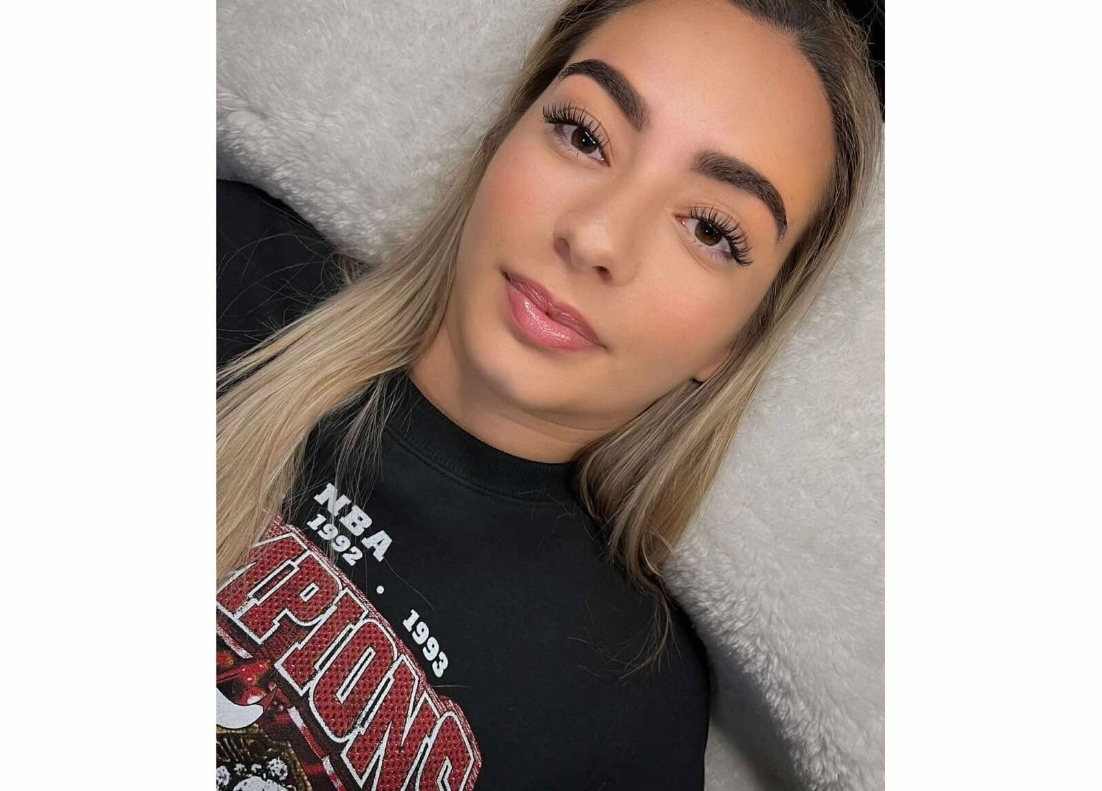 Client with enhanced lashes at Xynh Lash Studio, Granville, New South Wales, AU, showcasing beautiful results.