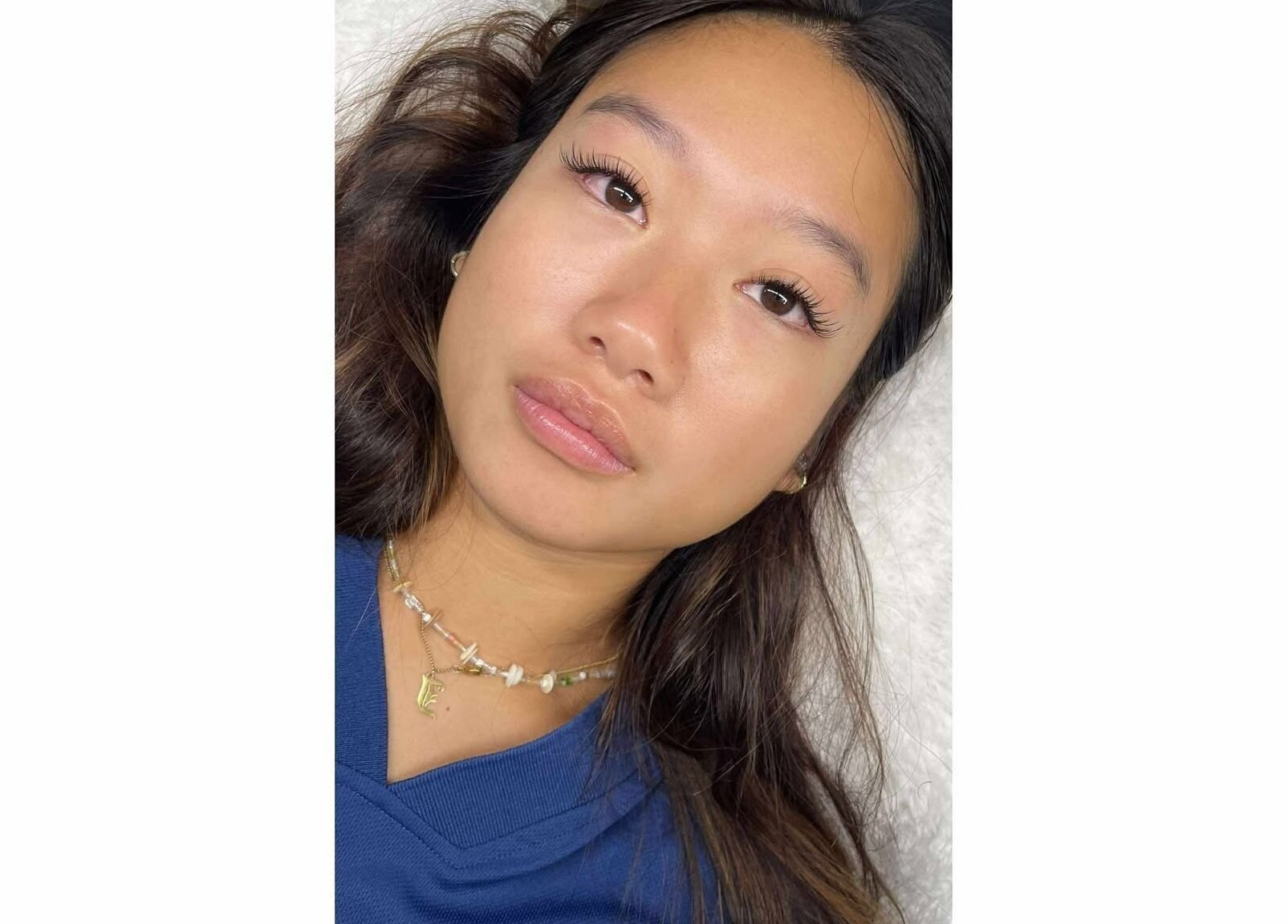 Woman with professionally done lashes at Xynh Lash Studio, Granville, New South Wales, AU.