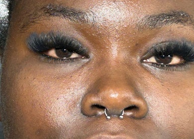 Close-up of elegant lashes at Beauty Refinery by Lia, Kingston 20, Kingston, JM. Stunning beauty enhancement.