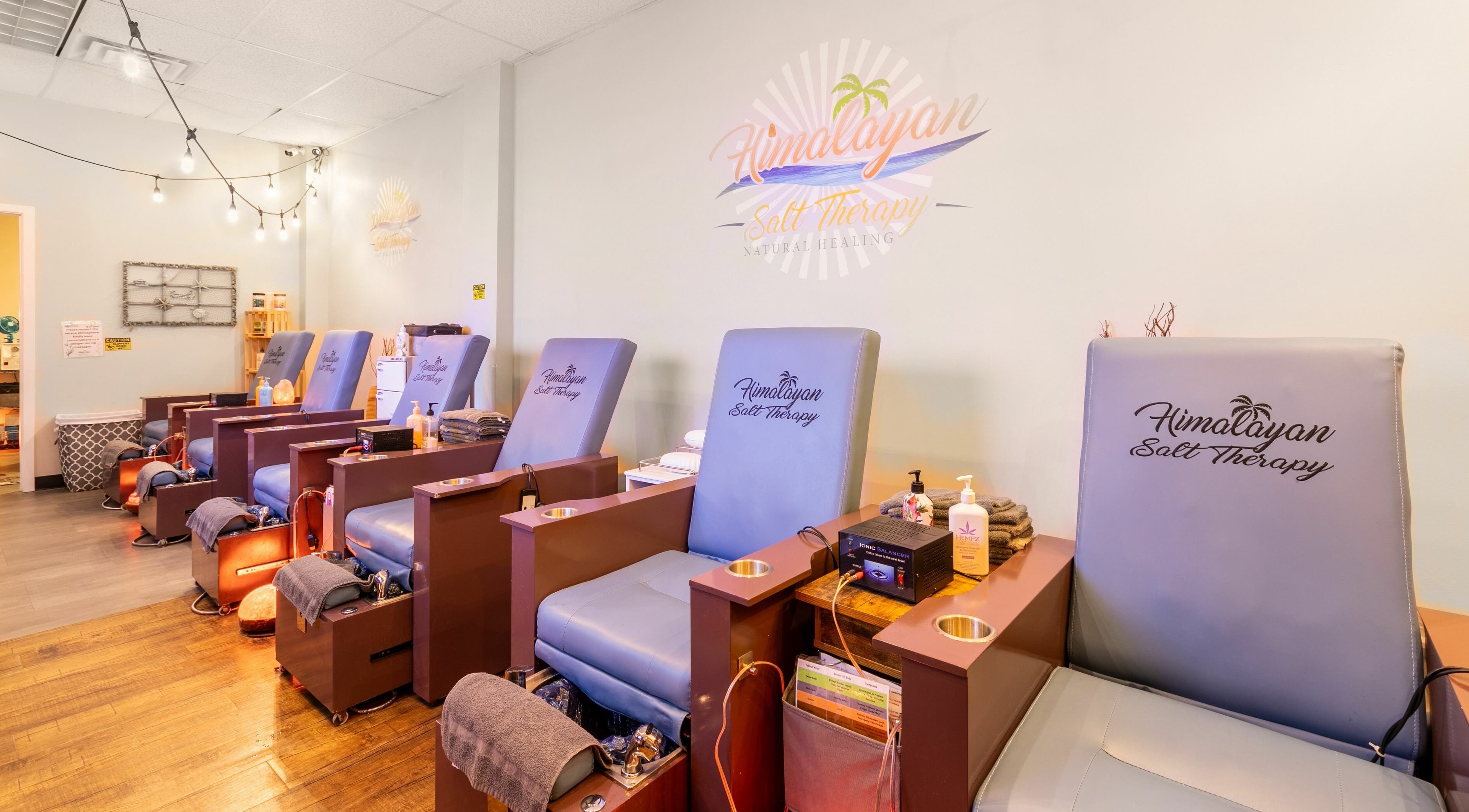 Relaxing chairs at Himalayan Salt Therapy, Myrtle Beach, South Carolina, US, offering a soothing wellness experience.