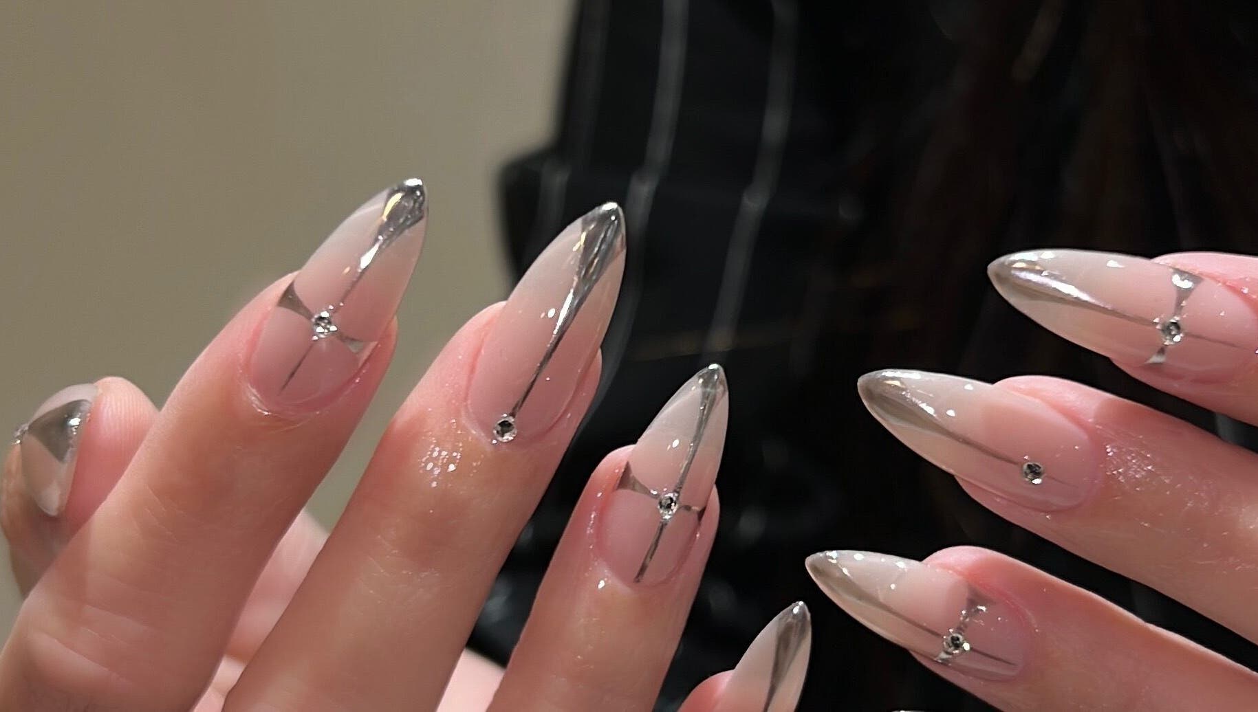 Elegant nail art at Mood Nail Bar, Vancouver, British Columbia, CA.