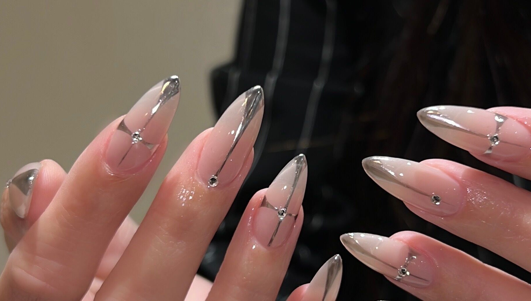 Elegant nail art at Mood Nail Bar, Vancouver, British Columbia, CA.