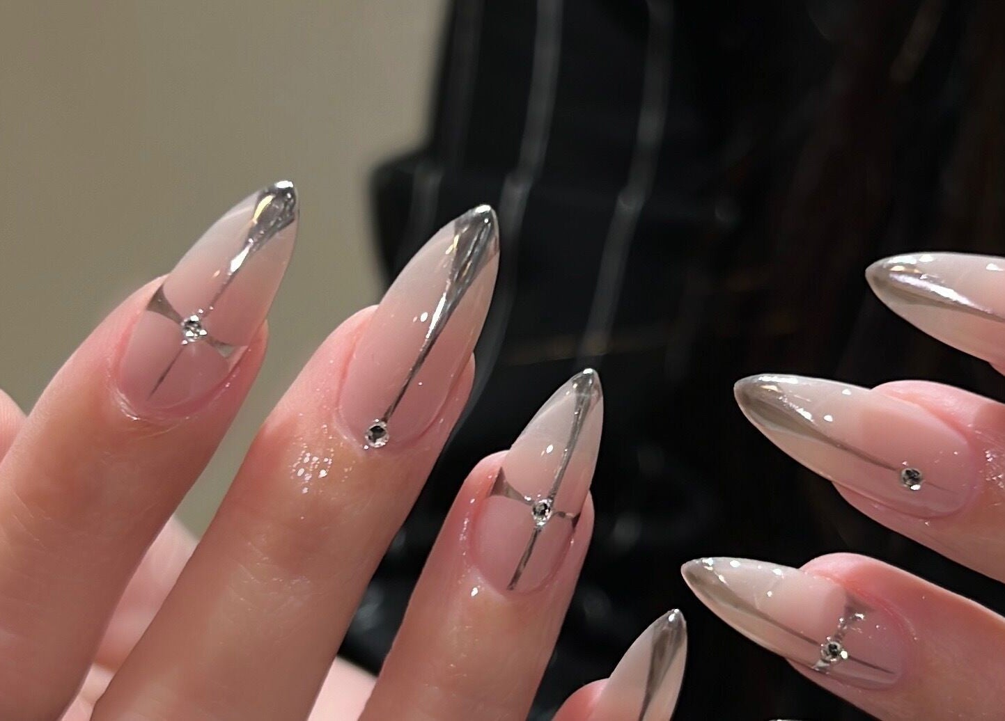 Elegant nail art at Mood Nail Bar, Vancouver, British Columbia, CA.