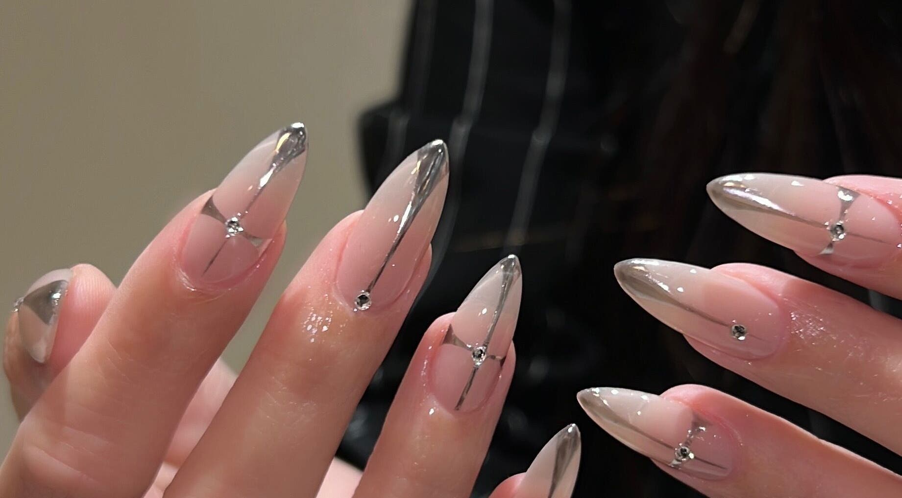 Elegant nail art at Mood Nail Bar, Vancouver, British Columbia, CA.