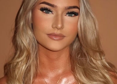 A close-up of elegant makeup artistry at Celestial Beauty, Oran Park, New South Wales, AU.