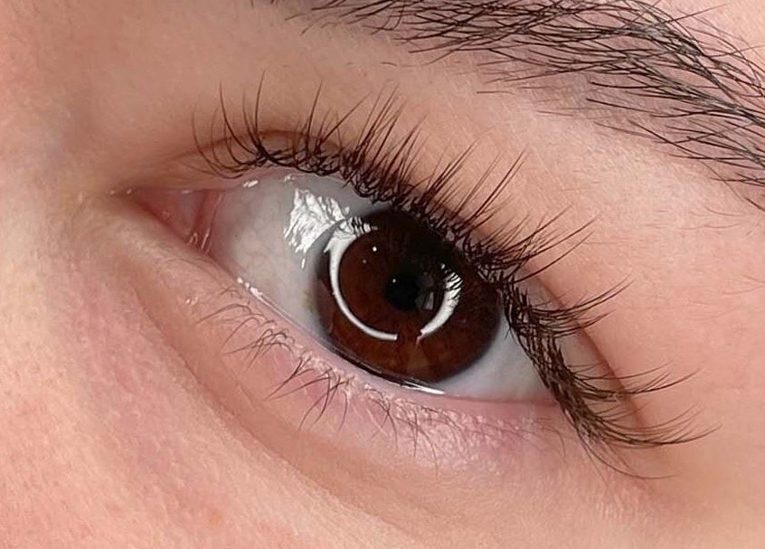 Close-up of beautiful, well-groomed eyelashes at Brow And Lash Up Bay Ridge, New York, New York, US.