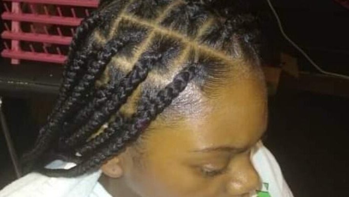 Intricate braided hairstyle at Styles By Nicki in Macon, Georgia, US, showcasing neat and stylish patterns.
