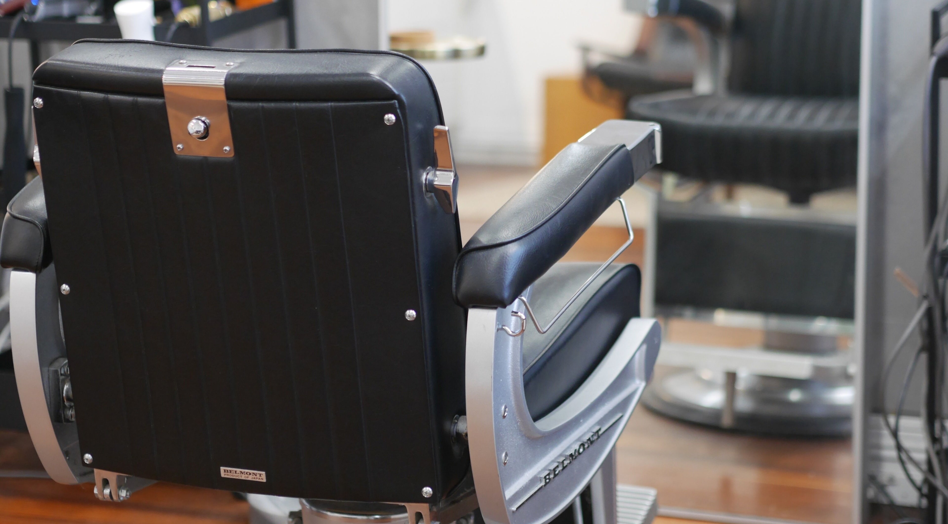 Sophisticated barber chair at Hair by Dylan in Inglewood, Western Australia, AU.
