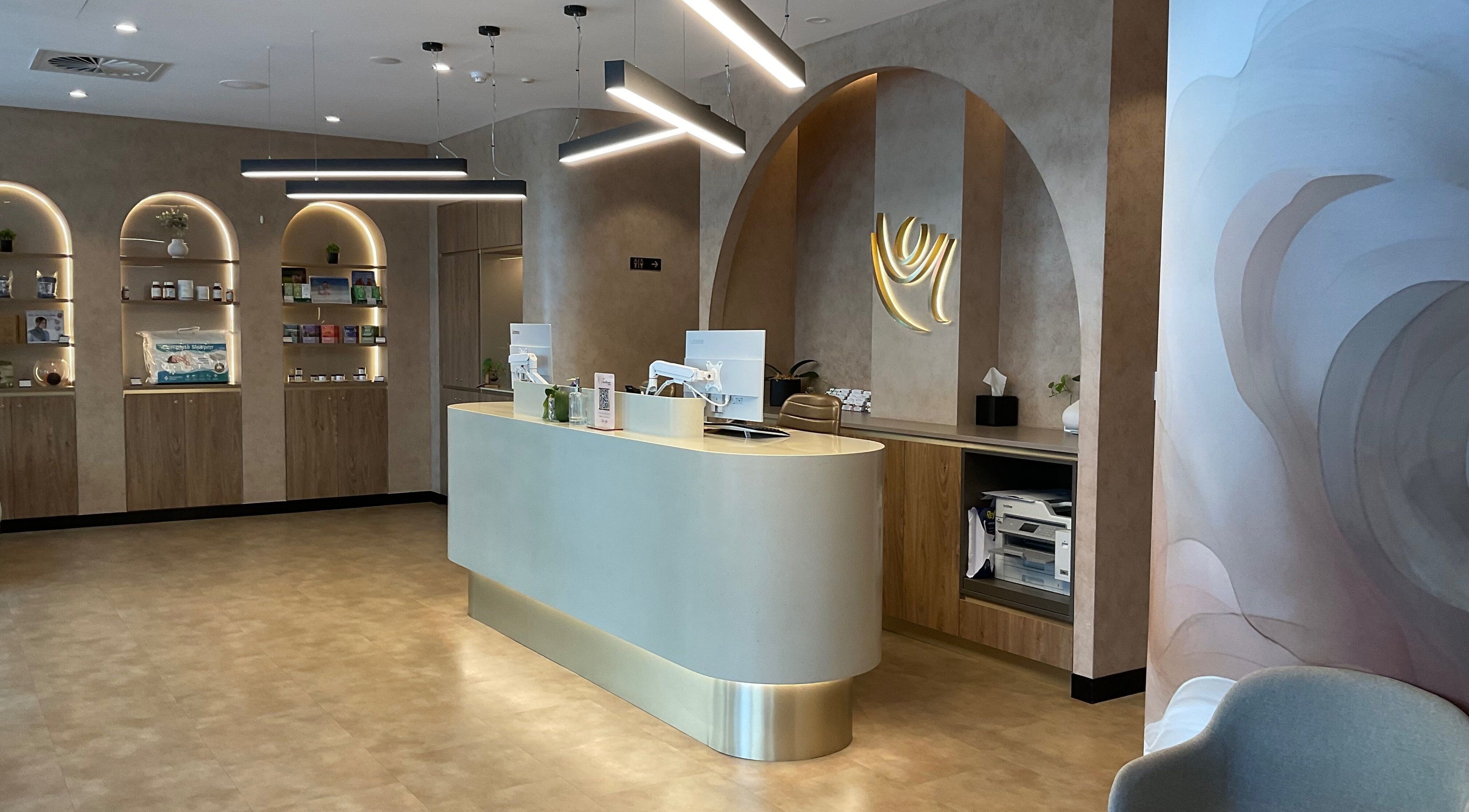 Modern reception area at Perth Healthcare Centre West Perth Clinic, Perth, Western Australia, AU.