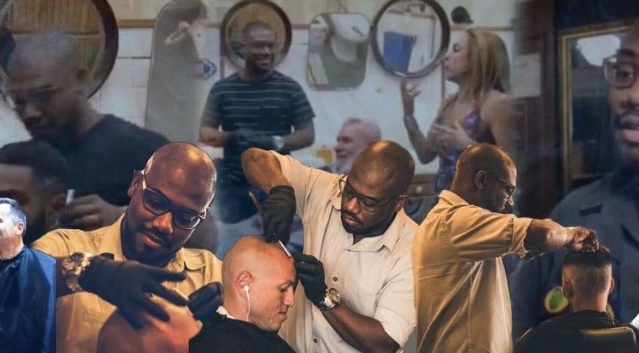 Profissionais em ação na KGYMA Barber, A Ver-o-mar, Porto, PT, oferecendo cortes modernos e estilo impecável.