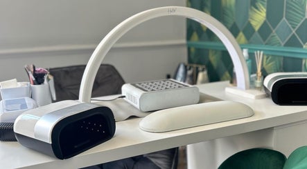 Nail workstation at Vanity Fayre, Donington, England, GB with modern equipment for perfect manicures.