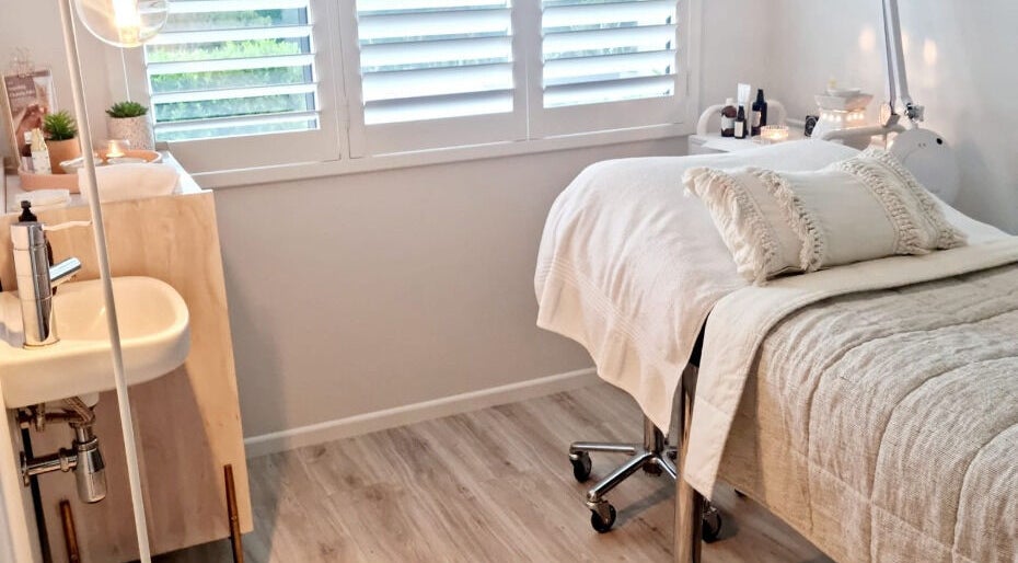 Peaceful treatment room at Room of Beauty, Papamoa, Bay Of Plenty, NZ with cozy bed and soothing decor.