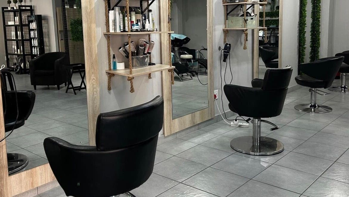Modern salon chairs and mirrors at Hair by Sharon @ Envy hair design, Boksburg, Gauteng, ZA.