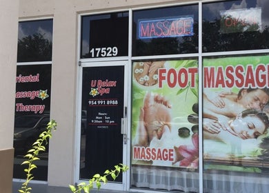 Front of U Relax Spa Foot and Body Massage, Pembroke Pines, Florida, US showing welcoming entrance.