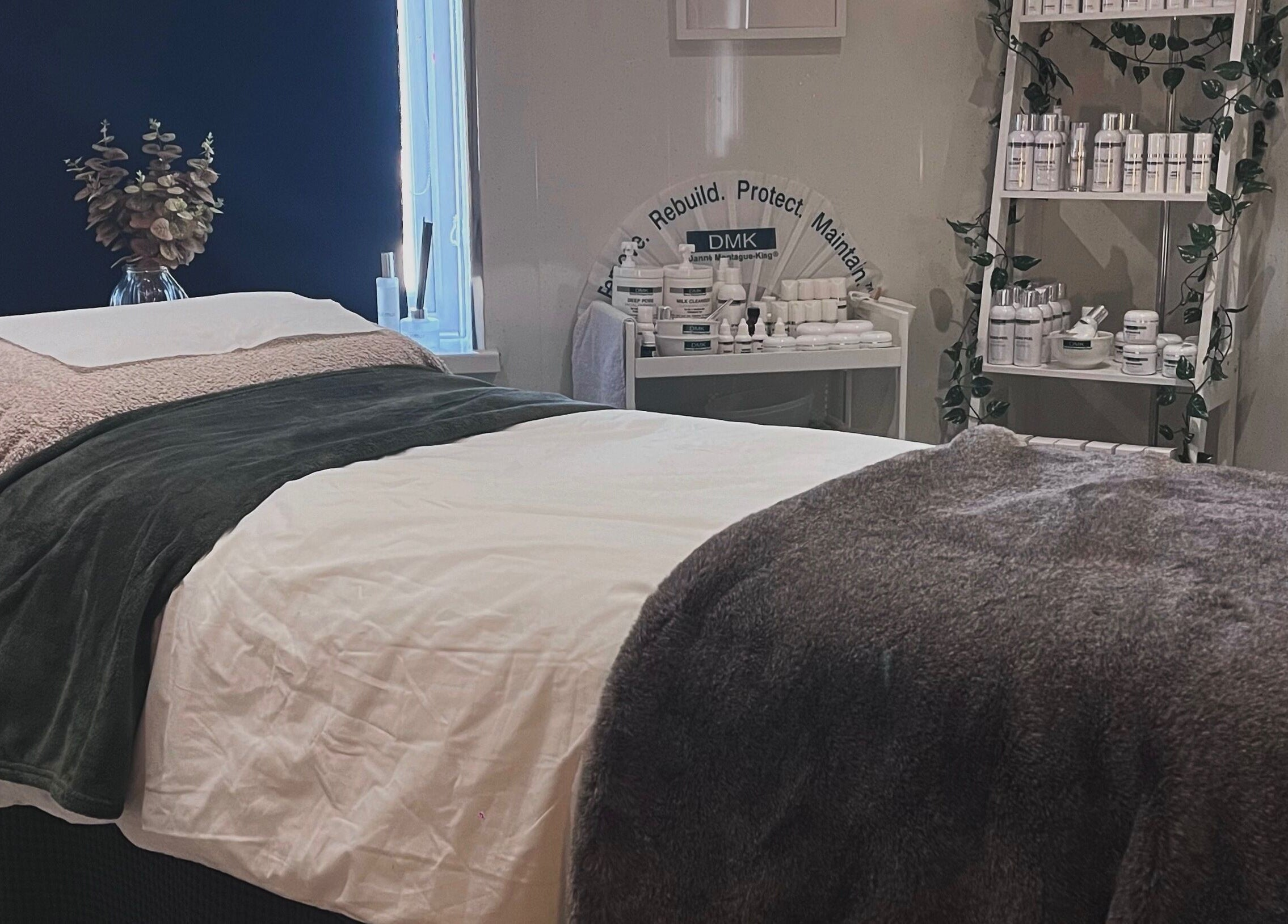 Relaxing treatment room at Beauty and Skincare by Orla, Dunmurry, Northern Ireland, GB, featuring cozy linens.