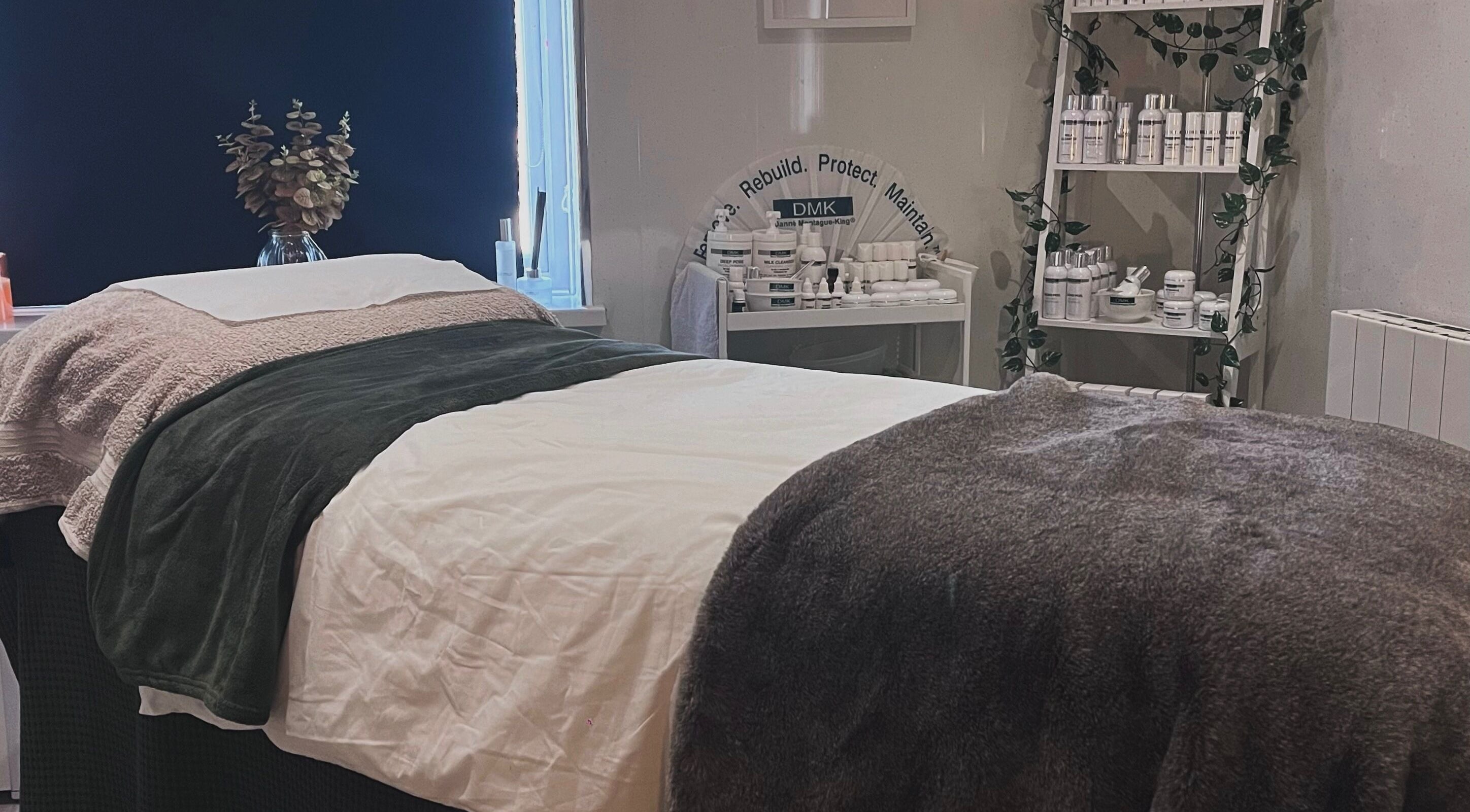 Relaxing treatment room at Beauty and Skincare by Orla, Dunmurry, Northern Ireland, GB, featuring cozy linens.