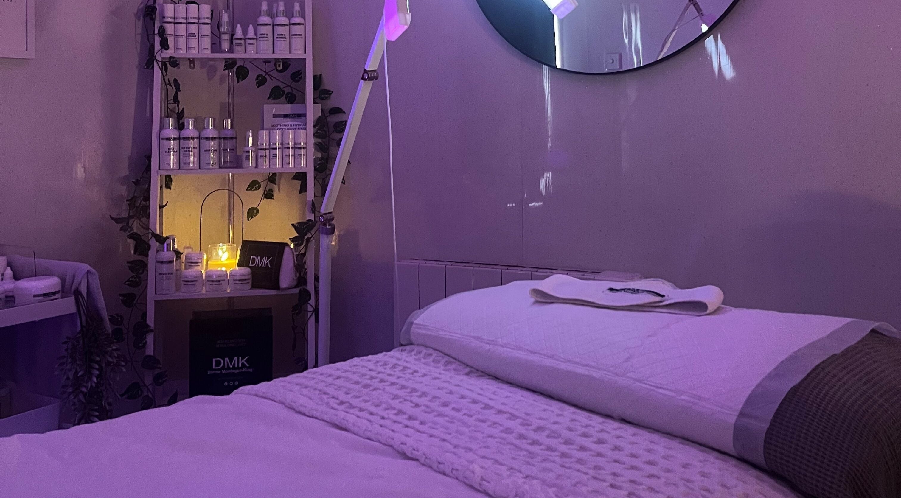 Serene treatment room at Beauty and Skincare by Orla, Dunmurry, Northern Ireland, GB with soft lighting.