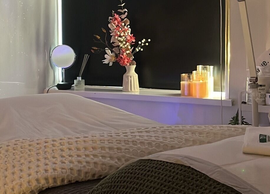Tranquil treatment room at Beauty and Skincare by Orla, Dunmurry, Northern Ireland. Elegant decor and soothing ambiance.